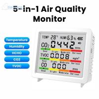 ราคา TIANCONG เครื่องตรวจจับคุณภาพอากาศ, หน้าจอ LCD ประเภท C CO2 เครื่องทดสอบ, การตรวจสอบในร่ม 5-in-1 ฟังก์ชั่น HCHO TVOC Monitor (54056112534)