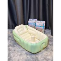 ราคา อ่างอาบน้ำเด็ก อ่างอาบน้ำเป่าลม Richell ริเชล รุ่น Soft Baby Bath Plus สินค้ามือสองสภาพสวย (51206966812)