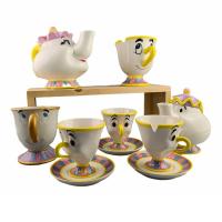 ราคา กาน้ําชาที่เข้มงวด Lady Archie Cup Beauty and the Beast Teapot Gold-Plated Plate Teacup Mrs. PottsChip Q18J (55107245010)