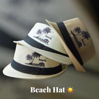 ราคา HatforU หมวกปานามา หมวกผู้ชาย พร้อมส่งจากไทย ลายต้นมะพร้าว (16443706963)