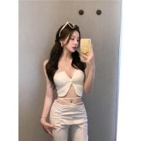 ราคา เสื้อครอป เกาะอก แต่งไขว้หน้า ผ้าหน้า เกาะอกสีขาว 33JUL22 (21654691458)