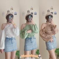 ราคา Kukkik Top เสื้อสายเดี่ยวไหล่เว้า แขนทรงบอลลูน เอวจัมพ์น่ารัก ใส่สบาย เสื้อสายเดี่ยว เสื้อแขนยาว (19071596234)