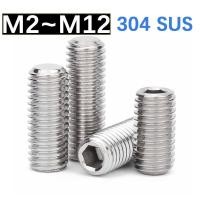 ราคา 304 สแตนเลส Allen Hex ซ็อกเก็ตหกเหลี่ยมแบนชุดสกรู Headless Bolt M2 M3 M4 M5 M6 M8 M10 M12 (42610323342)