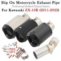ราคา Slip On For KAWASAKI ZX-10R ZX10R ZX 10R 2011 - 2021 2022 Motorcycle Exhaust DB Killer Muffler Esca (47605610114)