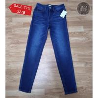 ราคา UNIT DENIM กางเกงยีนส์เอวกลาง สียีนเข้ม ฟอก ผ้ายืด (4436020875)