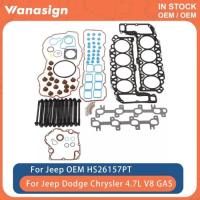 ราคา Engine Full Head Gasket Set Head Bolts Fit 4.7 L For Dodge Dakota Jeep Grand Cherokee Ram 4.7L V8 G (58006299723)