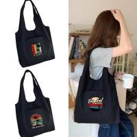 ราคา Women's Shopping Bags Canvas Commuter Vest Bag Canvas Casual Holiday Series Printed Supermarket Grocery Tote School Bag (28101396201)