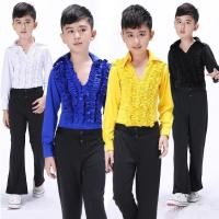 ราคา ชุดเต้นรำลาตินใหม่สำหรับเด็กชาย ชุดฝึกซ้อมเด็กชายเต้นรำ ชุดเต้นรำนานาชาติแขนยาวสีดำและกางเกง (26325950755)