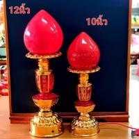 ราคา โคมไฟดอกบัว เทียน เชิงเทียนไฟฟ้า สีแดง เทียนไฟฟ้า เทียนไฟฟ้าดอกบัวตูม (21015119586)