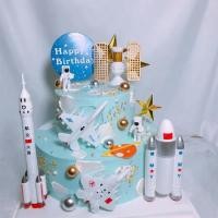 ราคา TOPPERCAKE51_7 ชิ้น Apollo เครื่องบิน Topper - Apollo Astronaut 3D เค้ก Toppers สําหรับเค้กวันเกิดตกแต่ง (40164758812)