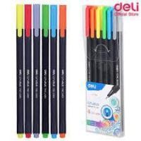 ราคา ปากกาไฟน์ไลน์เนอร์ Deli (6สี) Fineliner ปากกาสี ปากกาตัดเส้น ปากกาวาดรูป (5292186827)