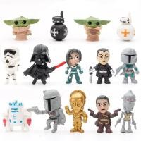 ราคา โมเดลฟิกเกอร์ Star Wars Yoda C-3PO Imperial Stormtrooper R2-D2 Darth Vader Kylo Ren The Force BB8 Q Version PVC สําหรับตกแต่งเค้ก 14 ชิ้น ต่อชุด (16195205454)