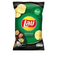ราคา The Best!! เลย์ มันฝรั่งแท้ทอดกรอบแผ่นเรียบ รสเมี่ยงคำครบรส 75กรัม Lay's Mieng Kam Krob Ros Flavor Flat Potato Chips 75 (11316485177)