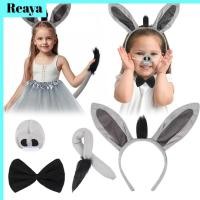 ราคา REAYA ชุดเครื่องแต่งกายลา 4 ชิ้น, ที่คาดผมลาจมูกหางสัตว์, หูกระต่ายตลก Donkey Ears ที่คาดผมอุปกรณ์เสริม (55250582640)