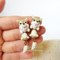 ราคา ต่างหูน้องหมาไซบีเรียน ฮัสกี้ สีน้ำตาล (828167176)