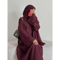ราคา Plus ขนาด abaya Stripes jubah Ramadan baju raya viral robe แม็กซี่เดรสมุสลิมชุดแฟชั่นอิสลามอาหรับผู้หญิงสวมใส่ดูไบ Kaftan Muslimah Abaya เสื้อคลุม (49505913405)