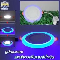 ราคา LED Light โคมดาวน์ไลท์ LED Panel Light Skyblue 2 สีในหนึ่งเดียว 6+3w(9W) Bule white ใช้ในบ้านและสำนักงาน (2008914303)