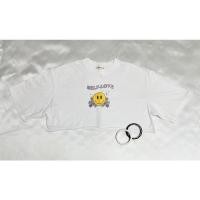 ราคา เสื้อยืดครอปสีขาวแขนสั้นลายยิ้ม (21827225048)