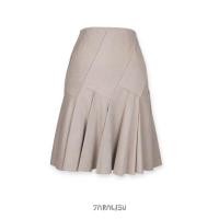 ราคา กระโปรงผ้าหนังกลับสีเบจ (เอว 26") Pinky&Dianne มือสอง (25182098163)