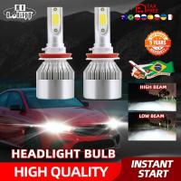 ราคา 2pcs C6 ไฟหน้า LED H1 H3 H4 H7 H11 9005 9006 6500K หลอดไฟ H7 ไฟหน้ารถ LED (40016141917)