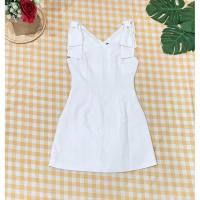 ราคา เดรสงานป้าย linda size s เดรสเรียบหรู งานป้ายมือสอง เดรสออกงาน เดรสสีขาว เดรสสีขาวออกงาน เดรสแขนกุด (51807374710)