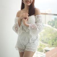 ราคา #ชุดกางเกง #ขาสั้น #ชุดเกาะอก #เปิดไหล่ #ชุดสีขาว #used (4217723713)
