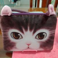 ราคา กระเป๋าสะพายข้างกำมะหยี่ลายแมว (4128920222)