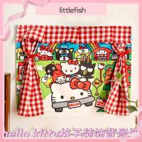 ราคา [Littlefish] HelloKitty พื้นหลังลายสก๊อตผนังกระดาษแข็งม่านลายสก๊อตผ้าแขวนตกแต่งห้องนอนหอพักแมวคิตตี้ (26920689490)