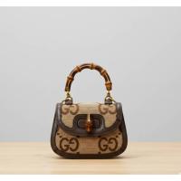 ราคา ️ GUCCI Bamboo 1947 Mini Top Handle Bag (Canvas/Brown) (56651182052)