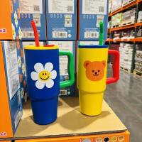 ราคา ลดราคาในร้านค้า [6 ชั่วโมงการเก็บความเย็น] การร่วมมือ Glasslock & Wiggle แก้วเซรามิกพร้อมหลอด แก้วเก็บความเย็นคู่รัก ลายดอกไม้และหมีน่ารัก (42400626184)