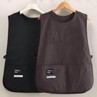 ราคา สไตล์ใหม่เสื้อกั๊กผ้ากันเปื้อน Water-Repellent Oil-Repellent Barista ครัวในครัวเรือน Catering Workwear แฟชั่นผู้ชายผู้หญิงเสื้อกั๊ก (56857080094)