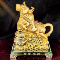ราคา วัวทอง ปีฉลู 12ราศีปีวัว ของขวัญตกแต่งบ้าง 12ปีนักษัตร โมเดลวัว สัญลักษณ์ปีฉลู ยืนบนถุงทองและกองทอง ตุ๊กตาวัว金牛 (4296592306)
