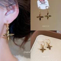 ราคา DREJEW Gold Tiger Eye Clover Drop ต่างหูผู้หญิง Rhinestone Decor แฟชั่นทุกวันอินเทรนด์เครื่องประดับอุปกรณ์เสริม (43178011765)