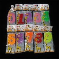 ราคา เทียนตัวเลขแบบมีขอบ 0-9 หลากสี มีถาดรองน้ำตาเทียน แยกขายเป็นตัวๆ (917683387)