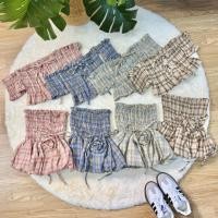 ราคา FAIRY SET เซ็ท2ชิ้น เสื้อเกาะอกต่อแขนร้อยเชือกหน้า+กระโปรงสั้นเอวสม็อค มีกางเกงซับ (26232661115)