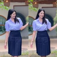 ราคา เสื้อนักเรียนหญิง ม.ปลาย ตราค้อน ชุดนักเรียนผญ ของแท้ แขนตุ๊กตา สินค้าพร้อมส่งด่วน (25782329915)