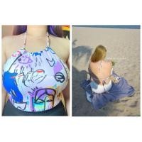 ราคา Shein สาวอวบ พลัสไซส์ plussize สายฝอ มือ1 งานคล้องคอและผูกโบว์ด้านหลัง (12928554205)