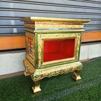 ราคา ตู้รับบริจาค สูง41cm ปิดทองเปลว กระจกหน้า ทรงสี่เหลี่ยม (23781432755)