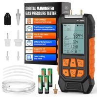 ราคา Manometer เครื่องวัดความดันแก๊ส -100 ถึง 200Kpa Dual-Port Digital Manometer 10 หน่วยการวัด, Manometer HVAC เครื่องวัดความดันแก๊ส 29 ชุดการบันทึกข้อมูล, Backlight และ Flashligh (43579362206)