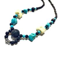 ราคา ช้างกระบี่ เส้นที่36 สร้อยคอหินลูกปัดโบราณ โชว์เม็ดหินลูกปัดทั้งเส้น ยาว26นิ้ว (3182814425)