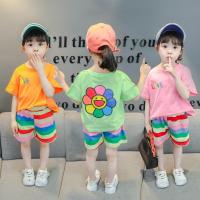 ราคา เสื้อแขนสั้นพิมพ์ลายดอกทานตะวัน + กางเกงขาสั้นสีรุ้งสําหรับเด็กทารก (3678781583)