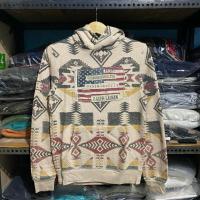 ราคา Denim Supply by Ralph Lauren Aztec Navajo Hoodie Peach to Brown Size XS 65x48 (42304870686)