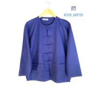ราคา เสื้อหม้อห้อมคอกลมแขนยาว หม้อห้อมแท้จากจ.แพร่ (5635233725)