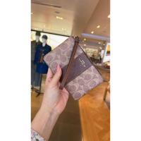 ราคา ของแท้​ % *สีใหม่​ Coach corner zip wristlet คล้องมือ​ 1 ซิป​ S (24741251246)