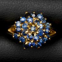 ราคา แหวนพลอยไพลินบางกะจะจันทบุรี(BLUE SAPPHIRE)เรือนเงินแท้92.5%ชุบทอง พลอยสีน้ำเงินกำมะหยี่เนื้อใส จากประเทศรัสเชียไซด์นิ้ว (20036597671)