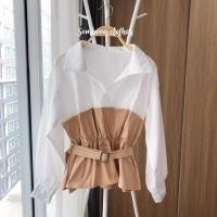 ราคา เสื้อเชิ๊ตทูโทนจั๊มเอว (6117283194)