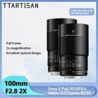 ราคา TTArtisan 100mm f2.8 2X MACRO คู่มือ Prime Focus Full Frame เลนส์ Sony E Fuji XF Fujifilm GFX Nikon ZF Canon RF EF L SLR กล้อง Mirrorless (23952078907)