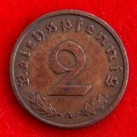 ราคา เหรียญเยอรมันสมัยนาซี Germany 2 reichspfennig ปี 1939A เหรียญ​ต่างประเทศ (28537478318)