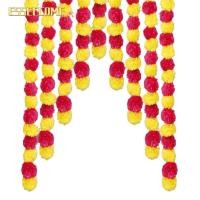 ราคา พวงมาลัยดาวเรือง ESSECCOME​​, ยาว Strands ประดิษฐ์ Pouja Diwali Fiesta Pumja ดอกไม้ดาวเรือง​​, 1.5 ม. นํากลับมาใช้ใหม่ Poija งานแต่งงานดาวเรืองดอกไม้ Garlands วัดเสนอ​​ (43627835697)