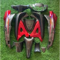 ราคา ชุดสีเวฟ125R 125S เเฟริ่งเวฟ125s เฟรมเวฟ125s 125r ชุดสีwaveใช้สี และแลคเกอร์ มาตรฐานเดียวกับศูนย์ Honda สีดำเมทตัดแดงแก้ (25650458394)